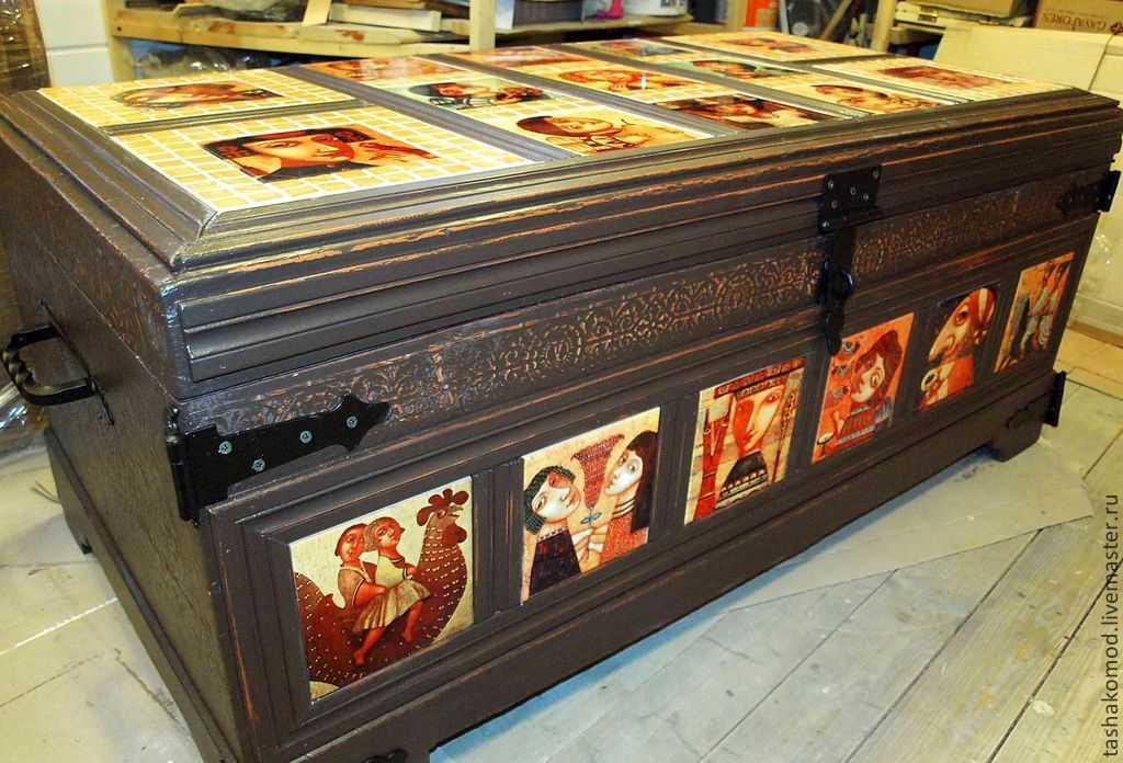 Декор: чемоданы, винтажные саквояжи, сундуки в интерьере — 40 фото