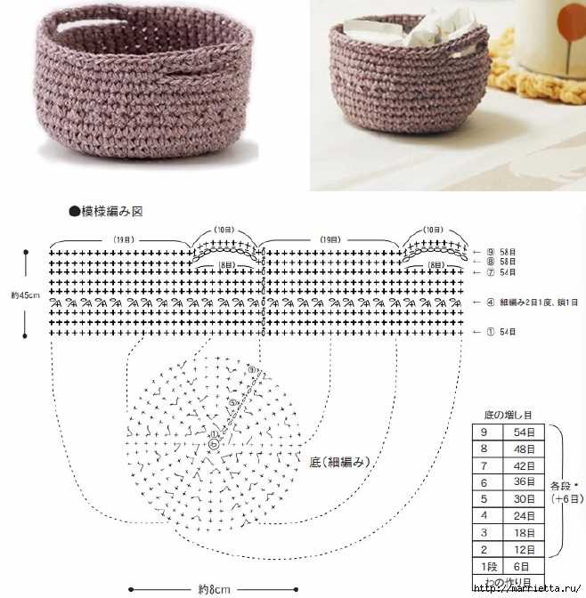 Корзинки из трикотажной пряжи крючком: схемы и мастер классы