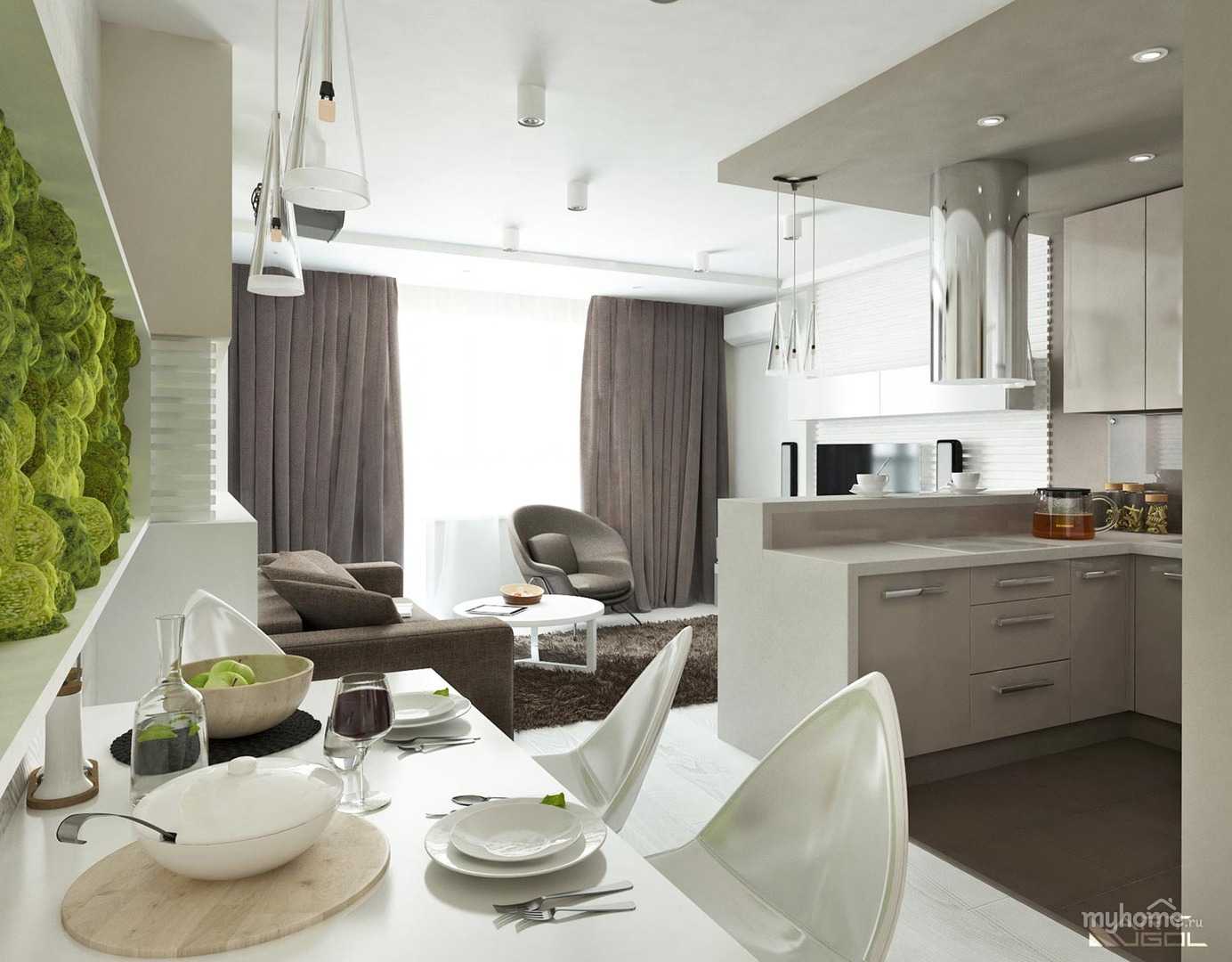 Современный дизайн кухни студии на 70 красивых фото