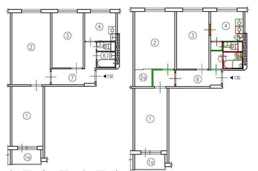 Перепланировка в корабле 3 х комнатном варианты