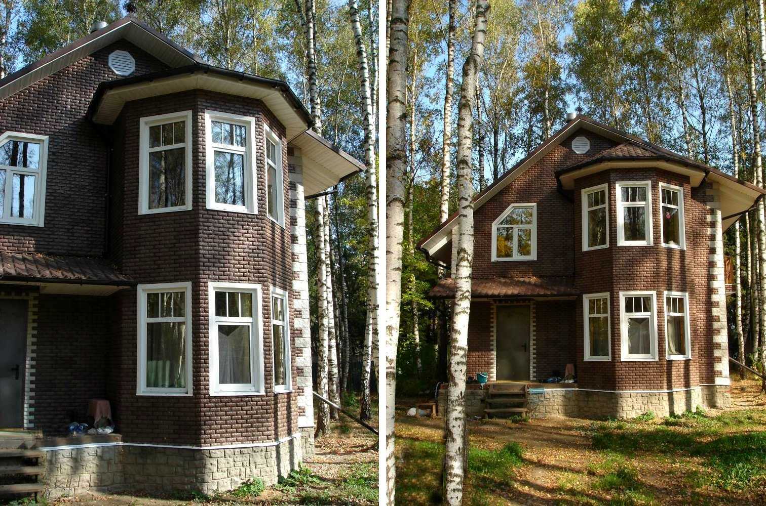 Коттеджи из коричневого кирпича