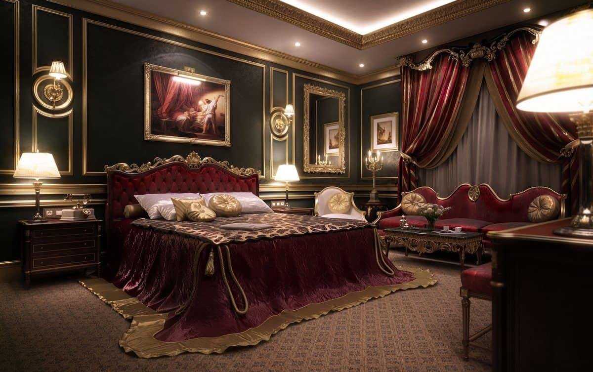 Королевская спальня 59 фото из категории: Интерьер Asnaghi Interiors спальня Chartreuse Asnaghi Interiors спальня Chartreuse Шикарная мебель для спальни Красивая дорогая мебель Спальня Франция 17 век Шикарная спальня Шикарная мебель для спальни Королевска