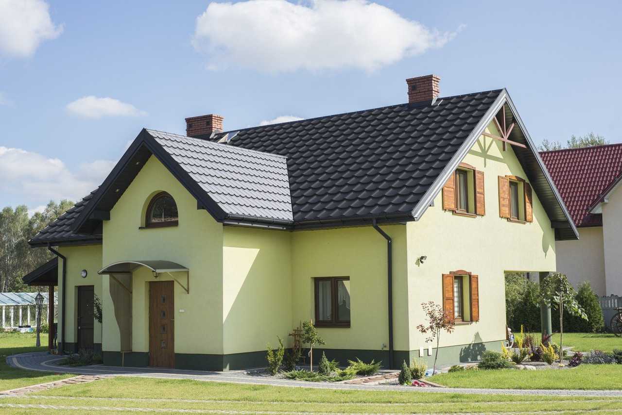 Дом с серой крышей: крыша дома серого цвета: 100+ фото