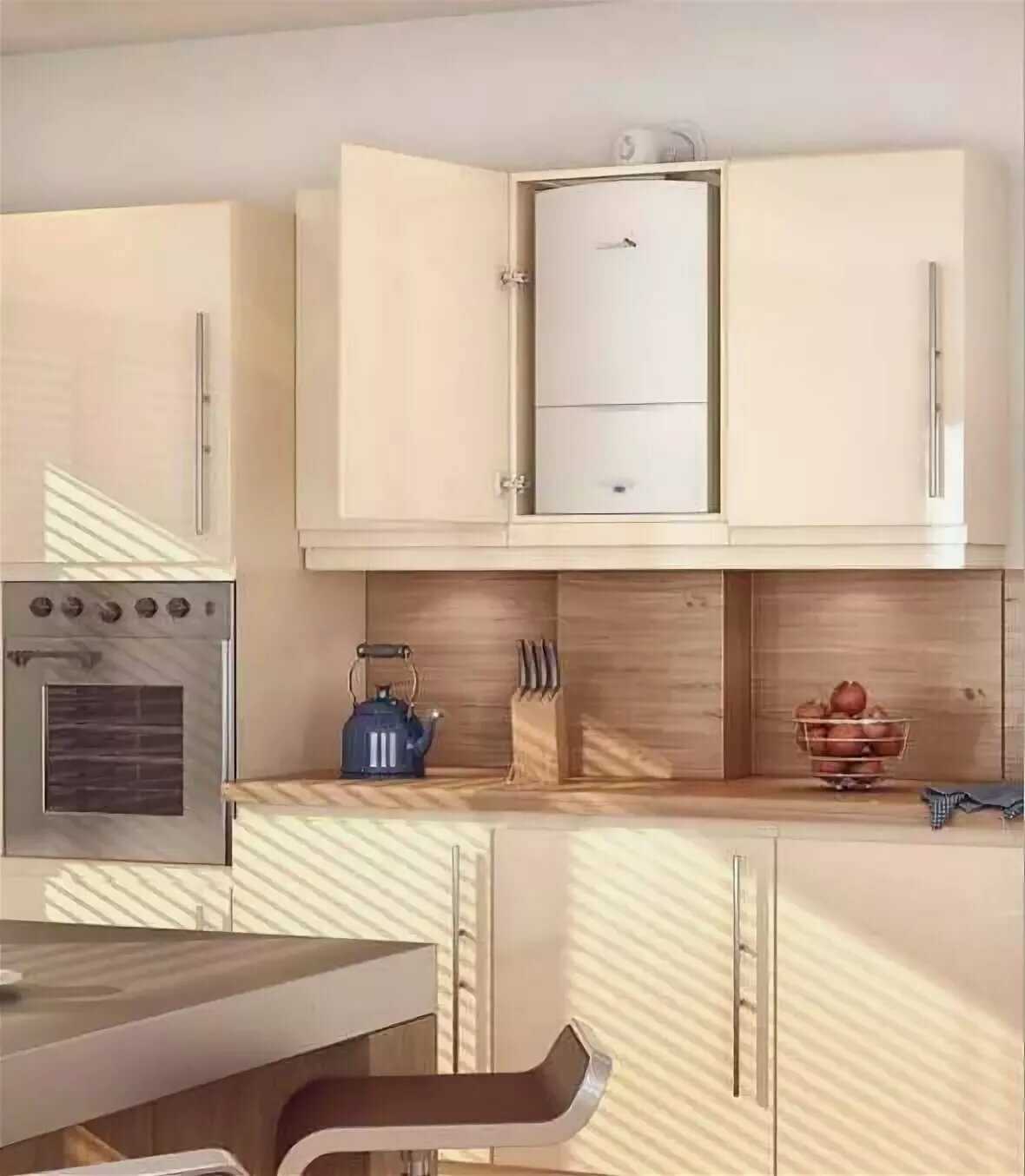 Как задекорировать или спрятать газовый котел на кухне?