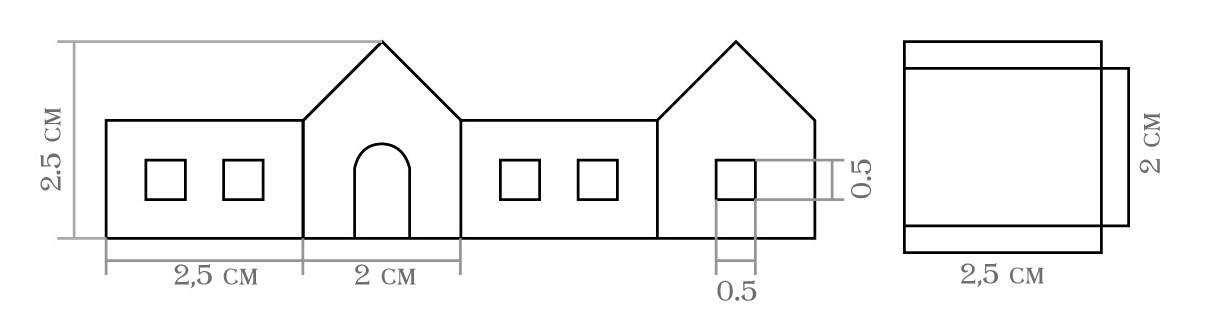 Макет дома из бумаги схема