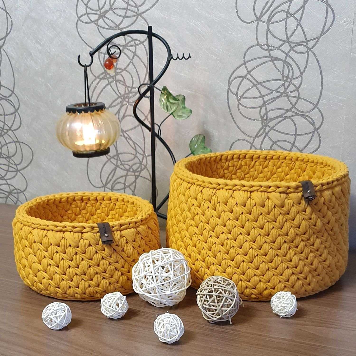 Корзинки из трикотажной пряжи крючком: схемы и мастер классы
